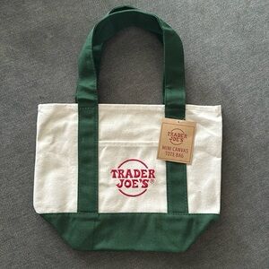 Trader Joes Canvas Mini Tote in Green